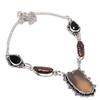 Natural Agate Geode Slice, Pearl 925 Sterling Silver Jewelry Necklace 18" C4u02