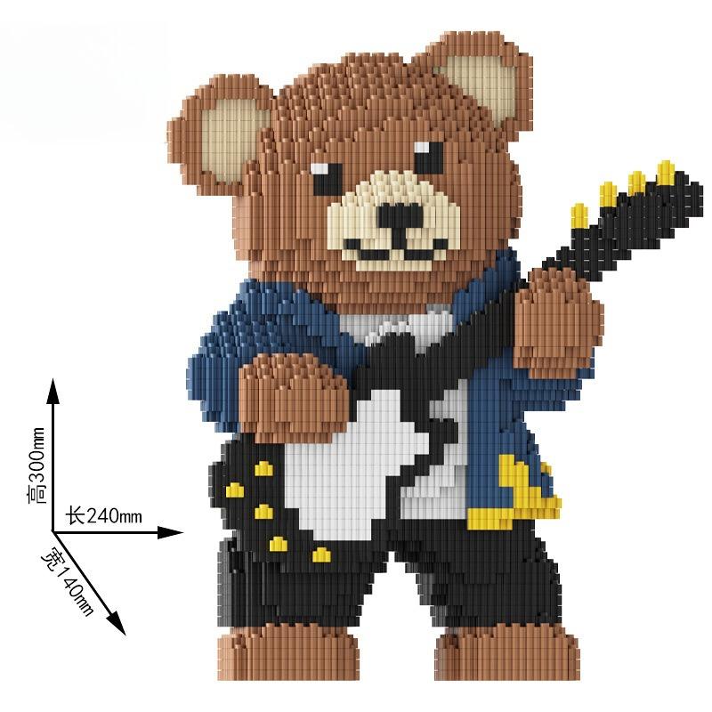 Кавайный 3D DIY Енот Кролик Строительные Блоки Игрушка Коричневый Музыкальный Медведь Группа Вечеринка Фигурка Модель Забавное Животное Сборка Подарок на День Рождения