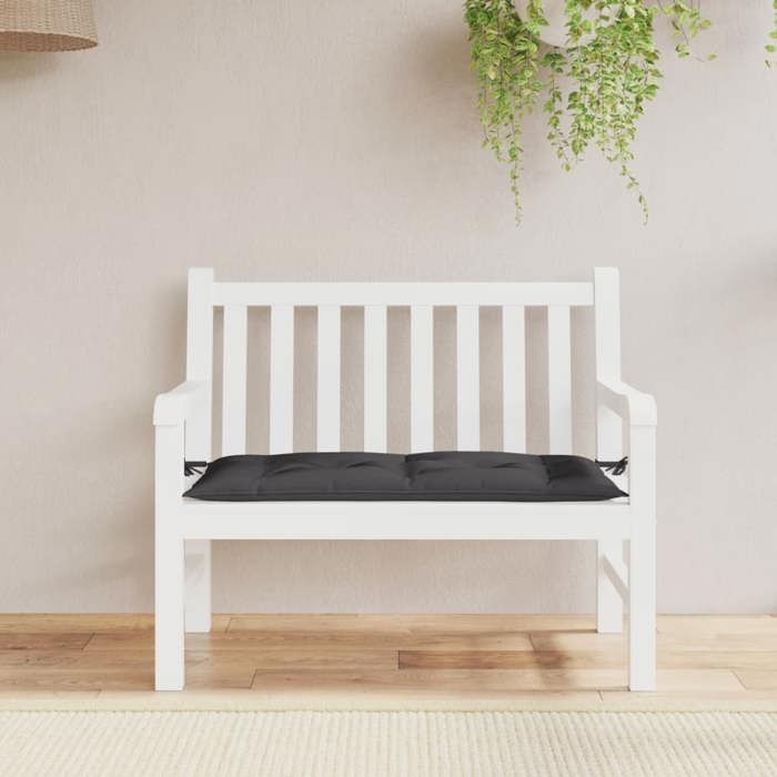 VidaXL Coussin de Banc de Jardin, Revêtement de Banc avec Jeux de Cordes, Coussin d'Extérieur Imperméable, Noir 100x50x7 cm 361571