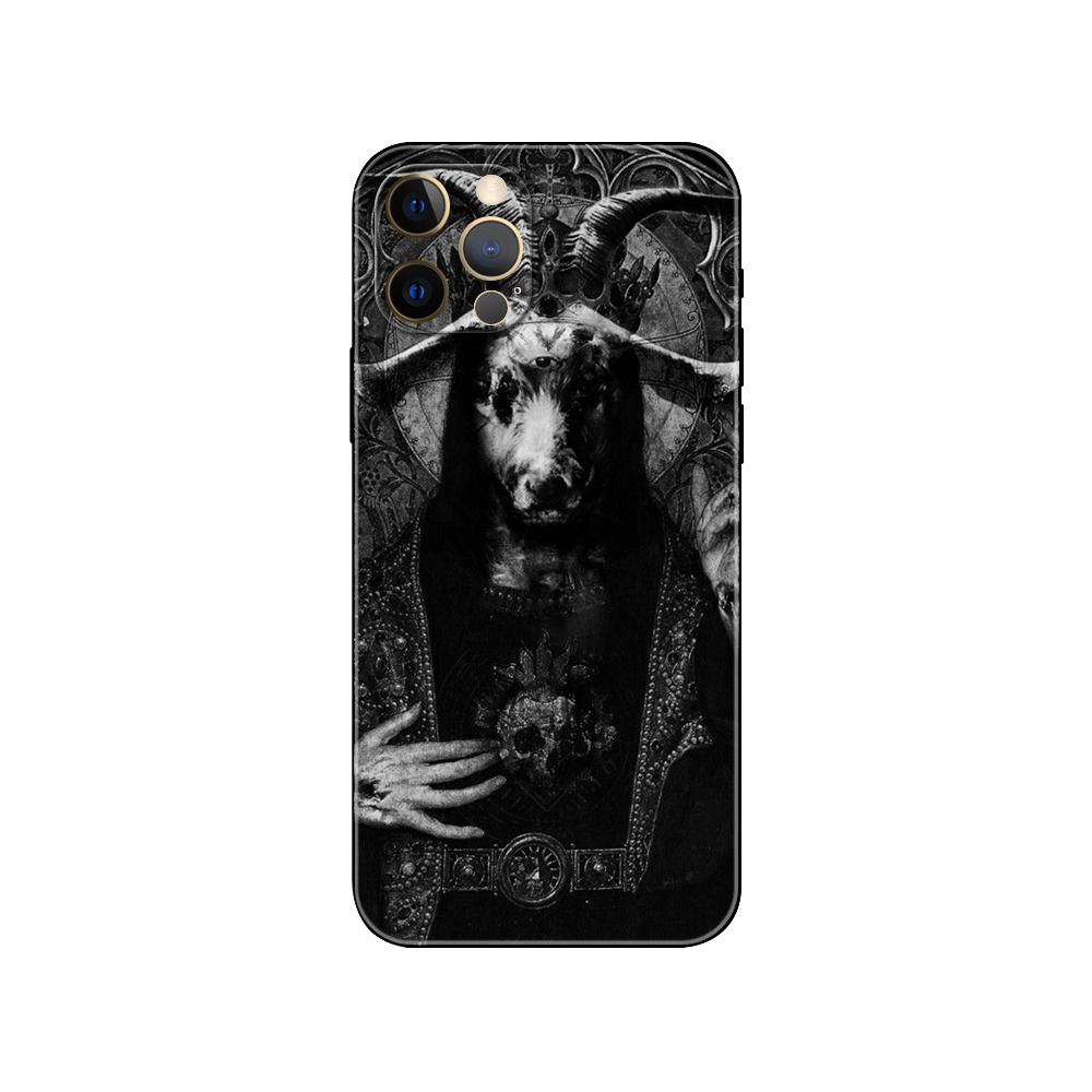 Чехол для телефона «Сатанинский страшный череп» для iPhone 5 5S 2020se 6 6s 7 8 plus x 10 XR XS 11 12 13 mini pro MAX, черная задняя крышка из ТПУ