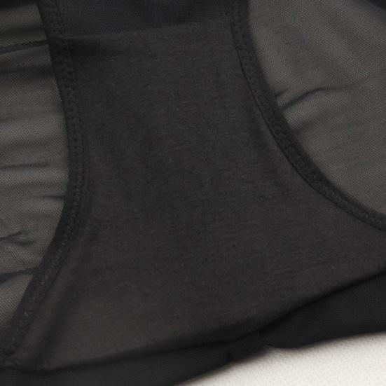 Women Shaping Brief High-waist Cross Compression See Through Breathable Holes Underwear Sexy Panties