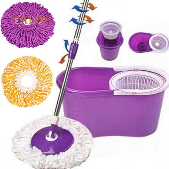 Useful 360 Rotating Head Easy Magic Microfiber Spinning Floor Mop Bucket Head Bathroom Supplies