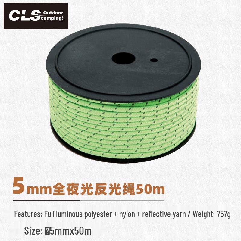 50m Luminous Reflective Camping Rope: Thickened, Windproof Tent & Awning Fixing Rope
