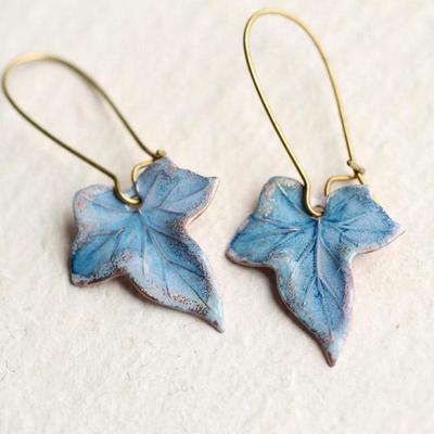 «Серьги Hecheng Wish Blue Maple Leaf — классный и красивый дизайн вечных цветов»