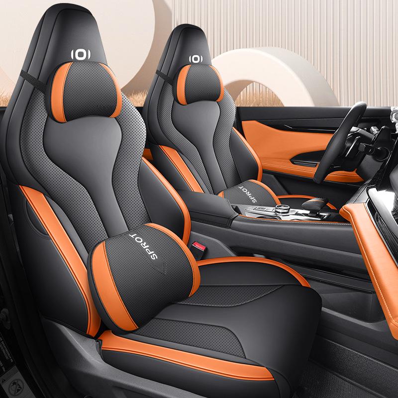 A06 Universal Full-Surround Car Seat Cushion, Four Seasons, Five-Seat Leather Cover