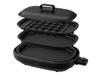 Hot Plate 3 Piece Type Yakiniku Plate Takoyaki Maker Flat Large Black NF-HM310-K