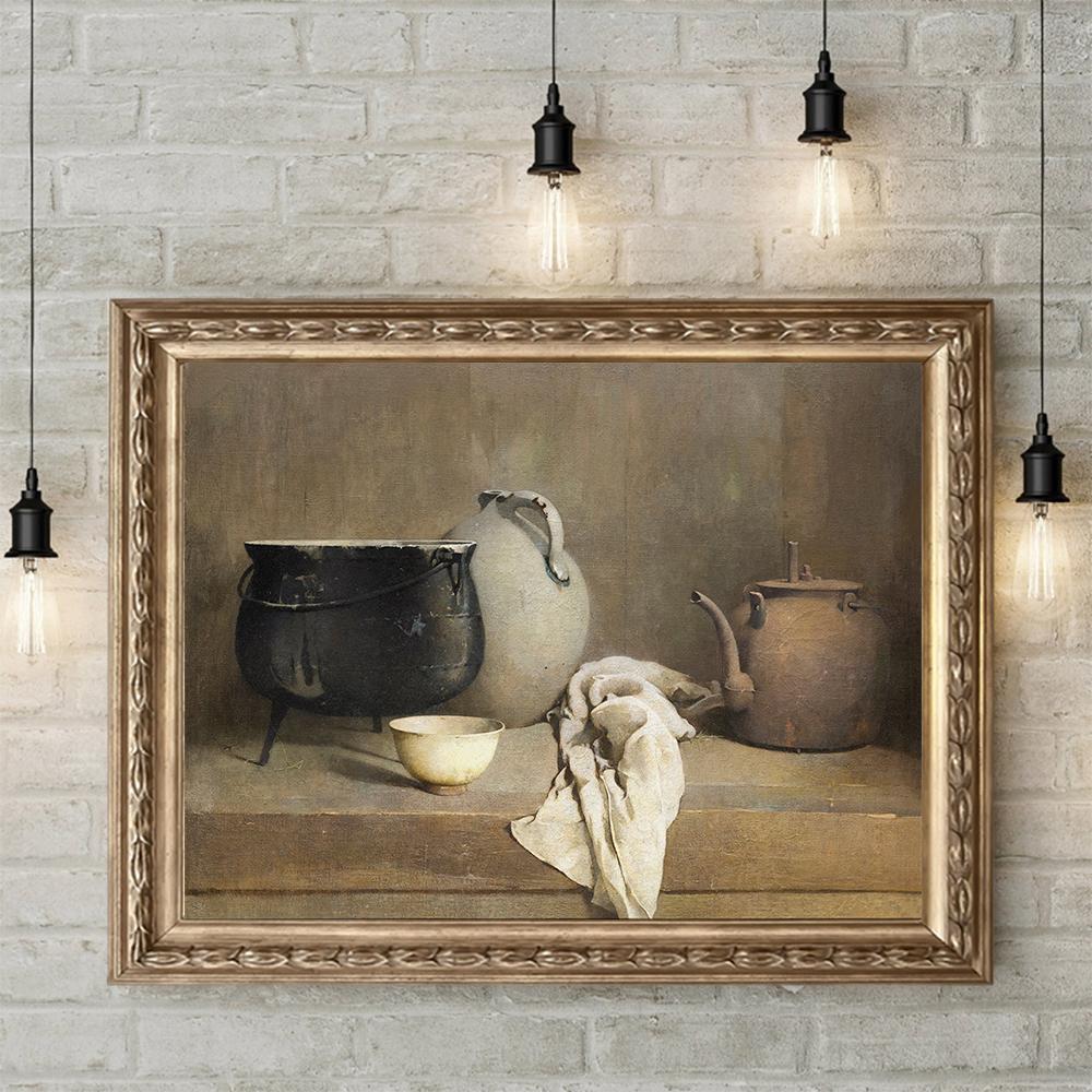 Vintage Rustic Kitchen Wall Art Poster And Prints Farmhouse Forest Neutral Botanical Retro Canvas Painting For Living Room Art