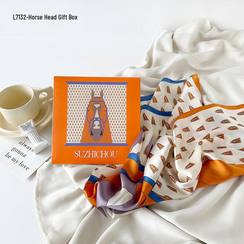 Three Dolphins WA Imitation Silk 70x70cm Square Scarf Gift Set