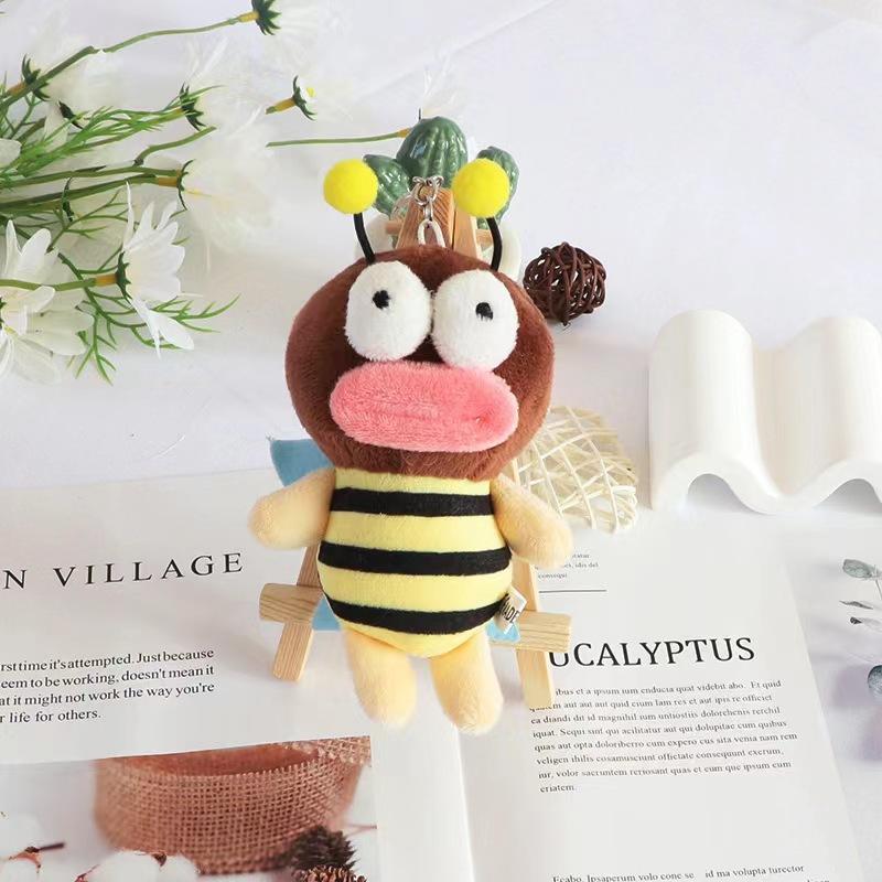 Творческий плюшевый кукла-сосиска в виде пчелы, мультяшные животные, брелок для ключей в виде пчелы, милый плюшевый маленький кулон, плюшевая кукла, сумка, кулон, подарок
