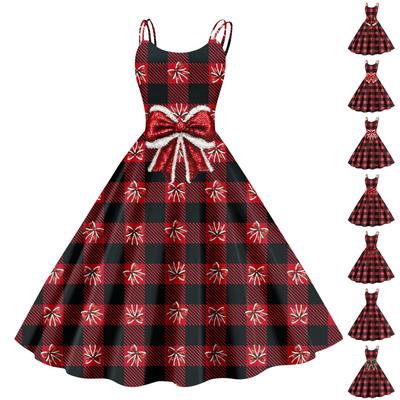 Рождественская женская повседневная модная юбка с цветочным принтом в стиле панк-ретро с открытыми плечами