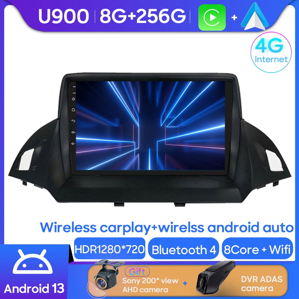 Android Мультимедиа Для Ford Kuga 2 Escape 3 2012 - 2019 Автомагнитола CPU Радио QLED Плеер Навигация Carplay Auto HDR 5G Приборная панель BT