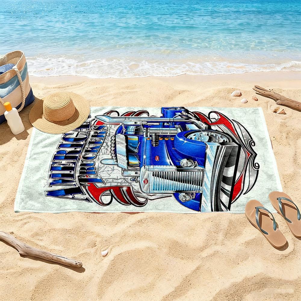 Kw Heavy Trucks Beach Towel Super Soft Microfiber Quickdry Fabric Comfortable Lightweight