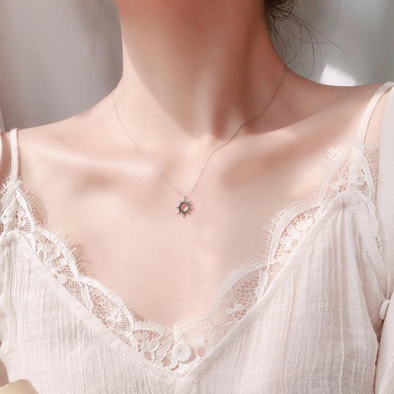 Модное серебряное цветное ожерелье с подвеской в ​​виде солнца, круглая цепочка, женские ювелирные изделия, подарки