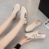 The First Layer of Cowhide Women's New Soft-soled One-pedal Casual Sports Shoes Versatile Flat-soled White Shoes