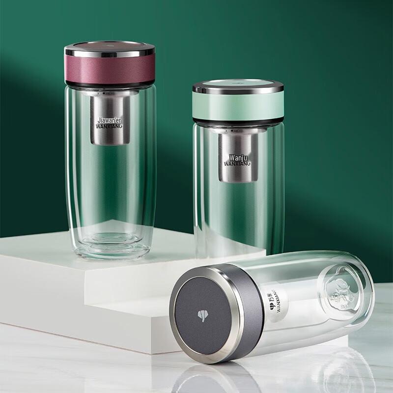 Wanxiang Portable Double-Layer Glass Infuser Cup