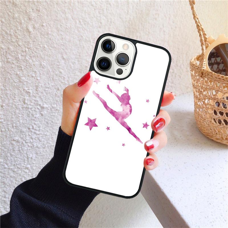 Чехол для телефона Силуэт Гимнастки для iPhone 17 Air 16 Coque 15 14 12 13 PLUS 11 PRO MAX Задняя Крышка Fundas Shell