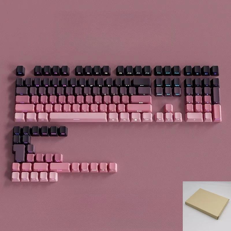 Xiaomi 134 Keys Double Shot PBT Keycaps Custom White Black Side-lit Shine Through Keycap Cherry Profile for MX Switches Gaming Keyboard