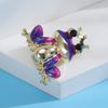 Blucome Fashion Wear Crown Purple Frog Brooch Alloy Pins Women's Brooch for Coat Suit Pins Wedding New Year Gifts