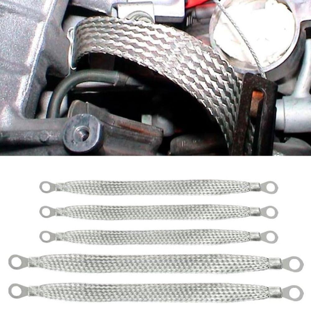 5pcs 220V Car Ground Strap Kit 8mm Hole Ring Universal Ground Cable Strap for Most Cars