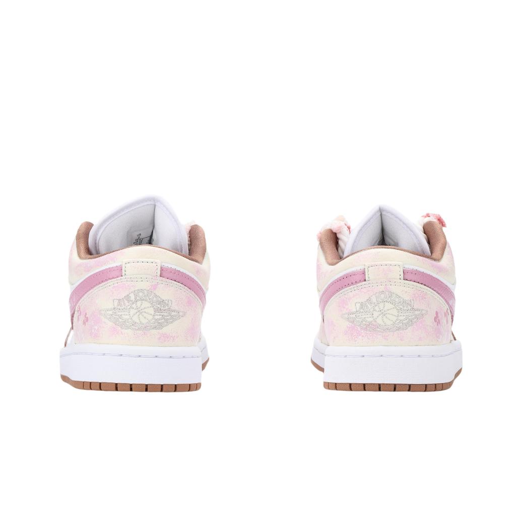 Jordan Air Jordan 1 Pink Floral Sea Abrasion Resistant Low top Vintage Basketball Shoes Unisex Pink White DC0774-202(Team724-)