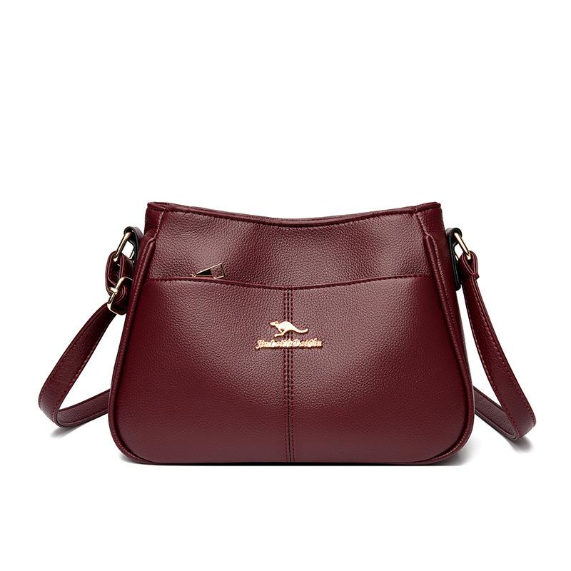 Элегантная Простая и Классическая Мягкая Кожаная Текстура Большая Вместимость Универсальная для Поездок Повседневная Сумка через Плечо
