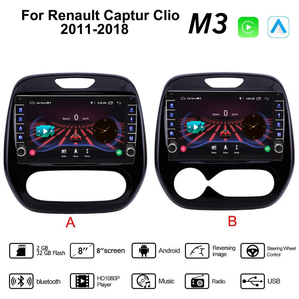 Для Renault Captur Clio 2011-2018 с кнопкой Android автомобильный радиоприемник мультимедийный плеер навигация стерео GPS 2 Din Carplay 2 + 32 ГБ