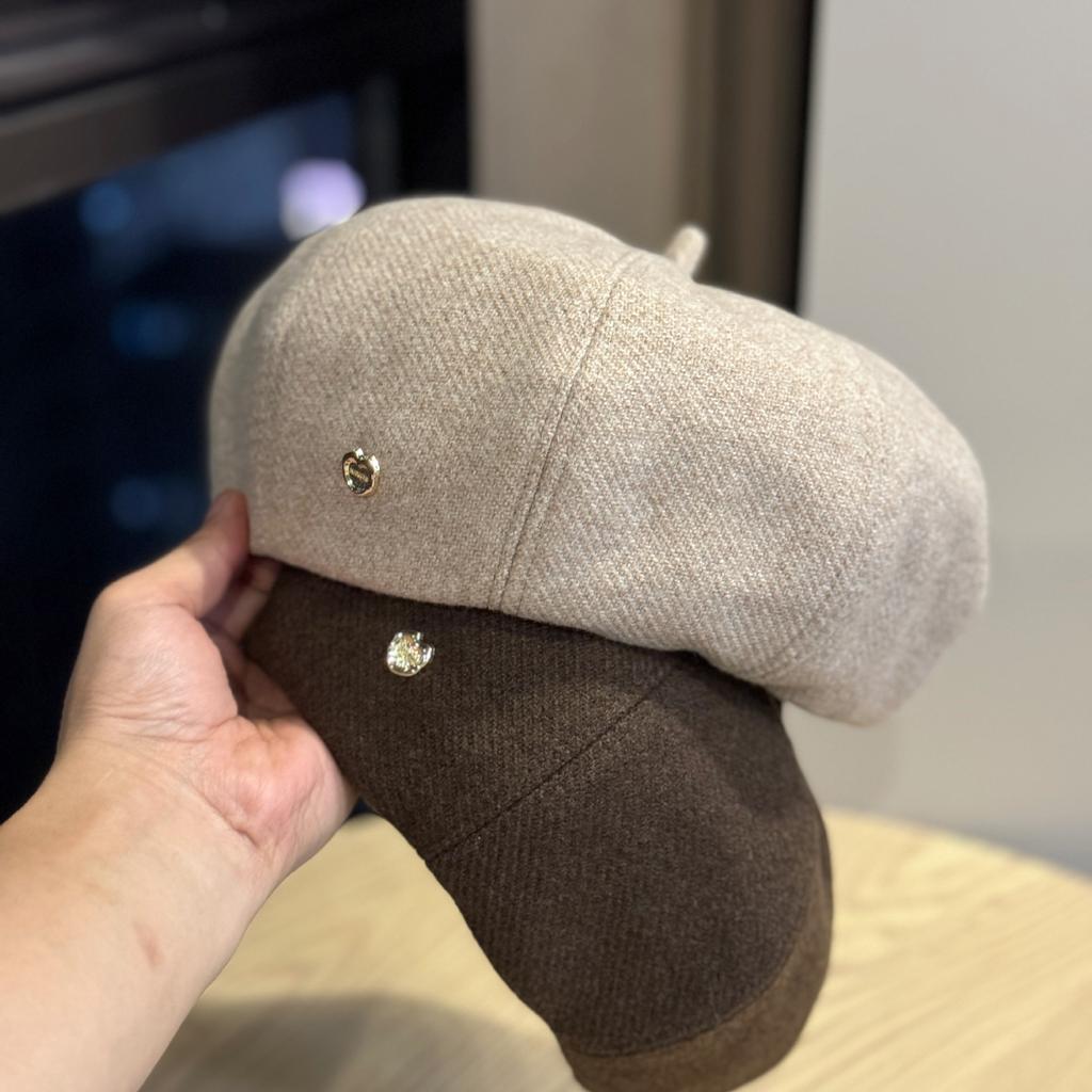 Осенний шерстяной берет женский, маленький, универсальный, повседневный, шляпа художника, в стиле ретро, британский стиль, кепка газетчика