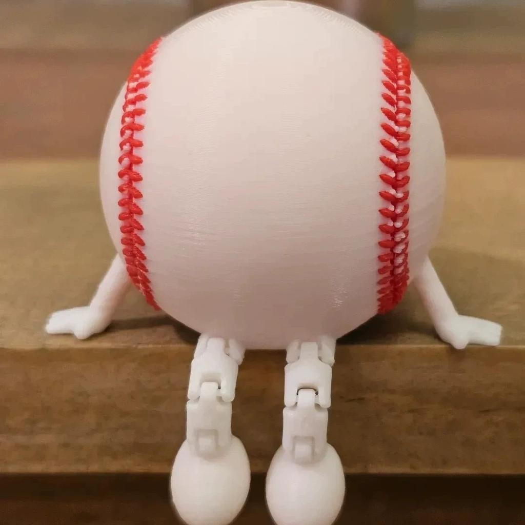 Sports Ball Figurine Collection,Miniatures Ball Sports Set with Articulated Leg, Funny 3D Printed Golf,Basketball,Soccer Desktop Decor,Office Desk