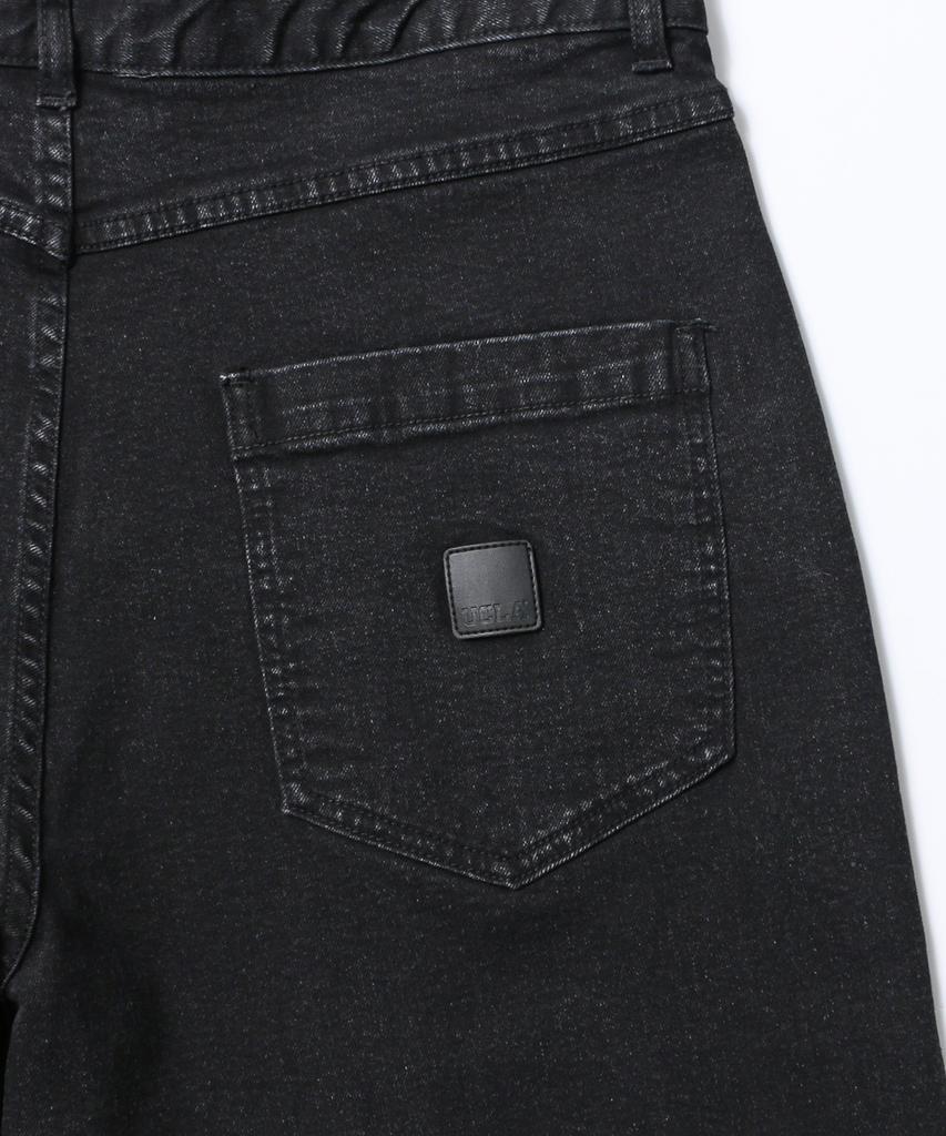 UCLA Unisex Single-Pleat Wide Denim Pants [Black] (Ubadp90)