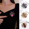 Unisex Vintage Exaggerated Brooch Spider-shaped Faux Crystal Brooch Pin Animal Shape Badge Accessories