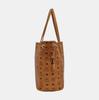 [Pre-Owned] Liz Medium Cognac Coated Canvas Printed Tote Bag With Gold Hardware And Pouch - Very Good #1XT5EYY