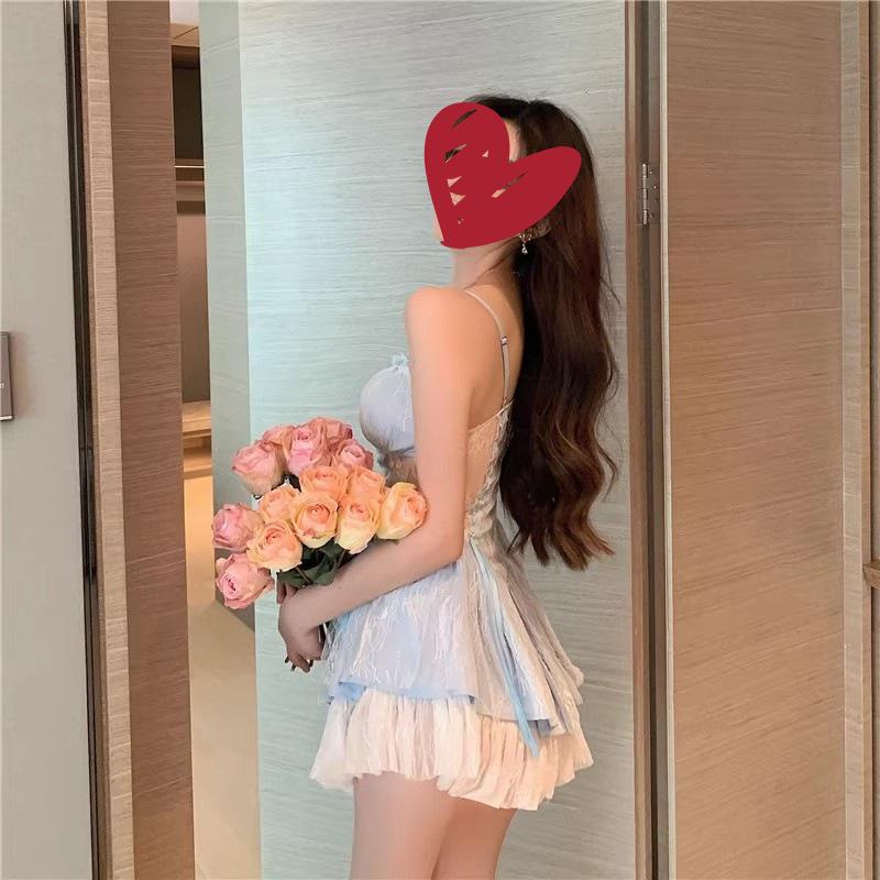 Элегантное французское платье-камзол: Женский летний шик с дизайном из чистой сетки и пышной короткой юбкой