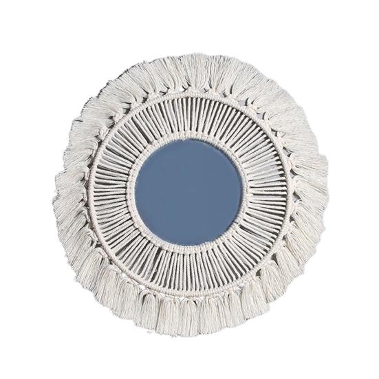 Space Saving Wall Decor Beautiful Round Macrame Fringe Round Boho Mirror Hanging Mirror