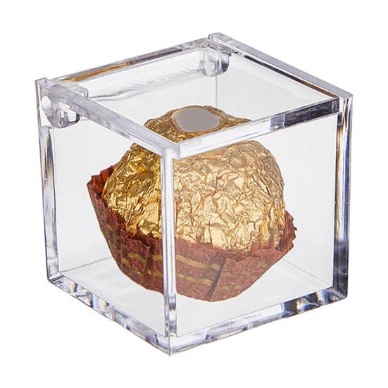 Прозрачные акриловые коробки, маленькие квадратные кубические контейнеры с крышкой, пластиковый органайзер для хранения конфет, таблеток, крошечных ювелирных изделий