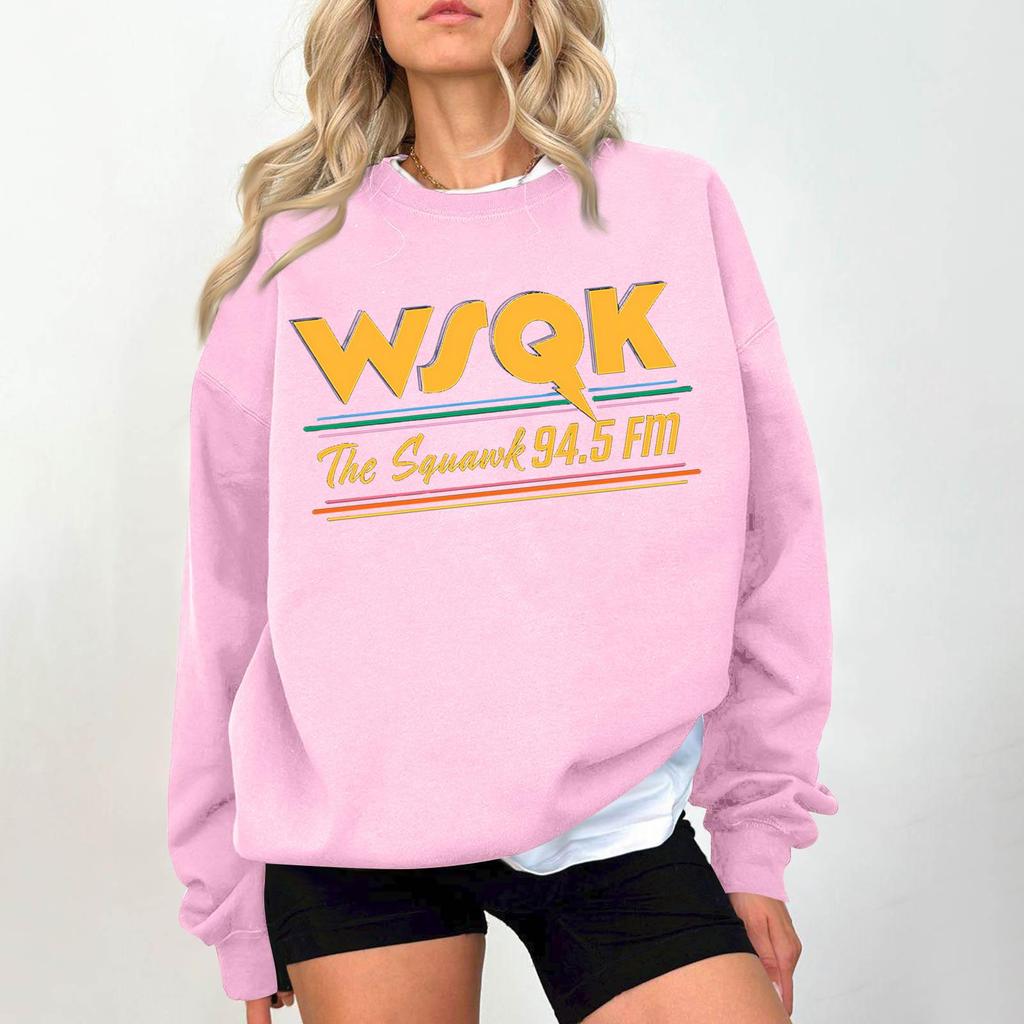 Женский модный и повседневный свитшот с длинным рукавом, круглым вырезом и принтом