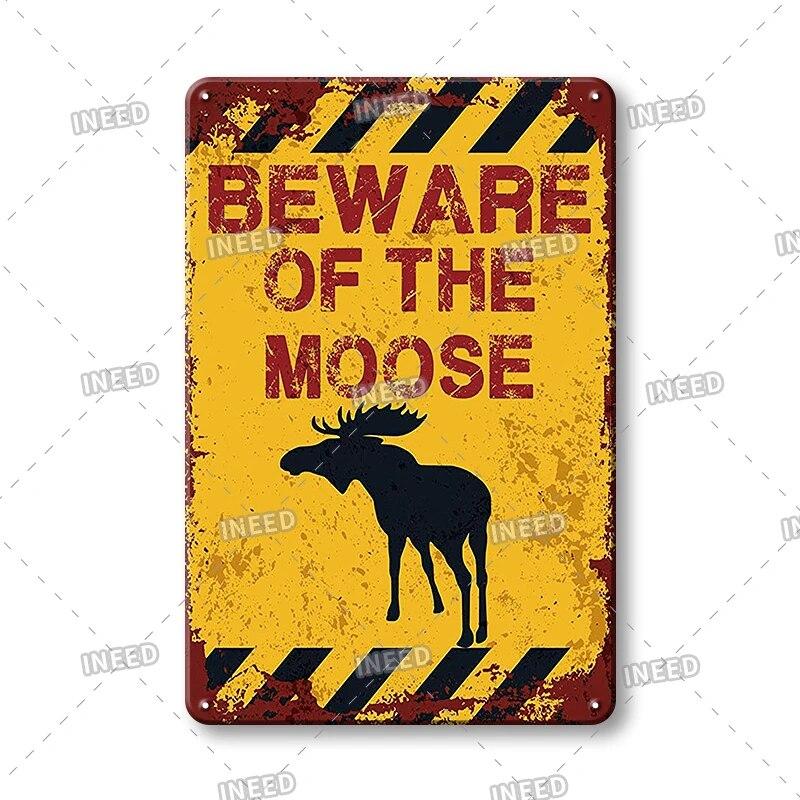 BEWARE OF Dog Cat Chicken Retro Plaque Metal Tin Signs Garden Yard Home Decoration Caution Kraken Plate Animal Warning Sign