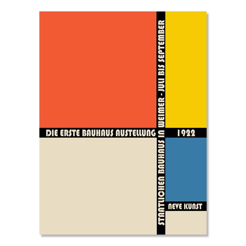 Баухаус минималистичный геометрический красный желтый бежевый постер абстрактный холст картина настенная живопись печать картина гостиная украшение дома