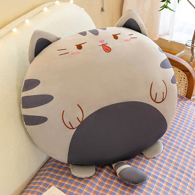 Cozy Cat Shaped Cushion With Short Plush Fabric For Home Decor And Relaxation