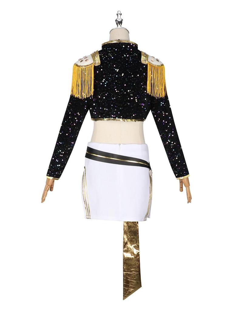 Парик для косплея женской группы Demon Hunter в черном и золотом цвете