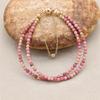 3MM Rhodonite Double Layered Beads Charm Bracelets Elegant Bohemian Magnetic Beaded Strand Bracelet Women Fashion Jewelry