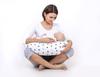 Bean-shaped nursing pillow, removable - beige chevron