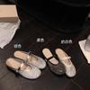 Yuanlitong сетка-стример модные универсальные сетчатые стразы дышащая пряжка с сумкой на голову отпускные тапочки женские полушлепанцы лето