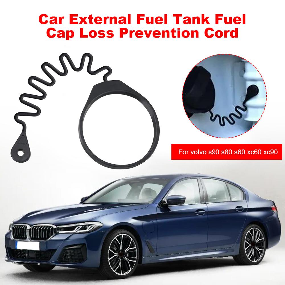 Fuel Tank Cap Cover Line Cable Wire with Ring Petrol Diesel Gas Oil Rope 31336424 Black for Volvo S90 S80 S60 XC60 XC90