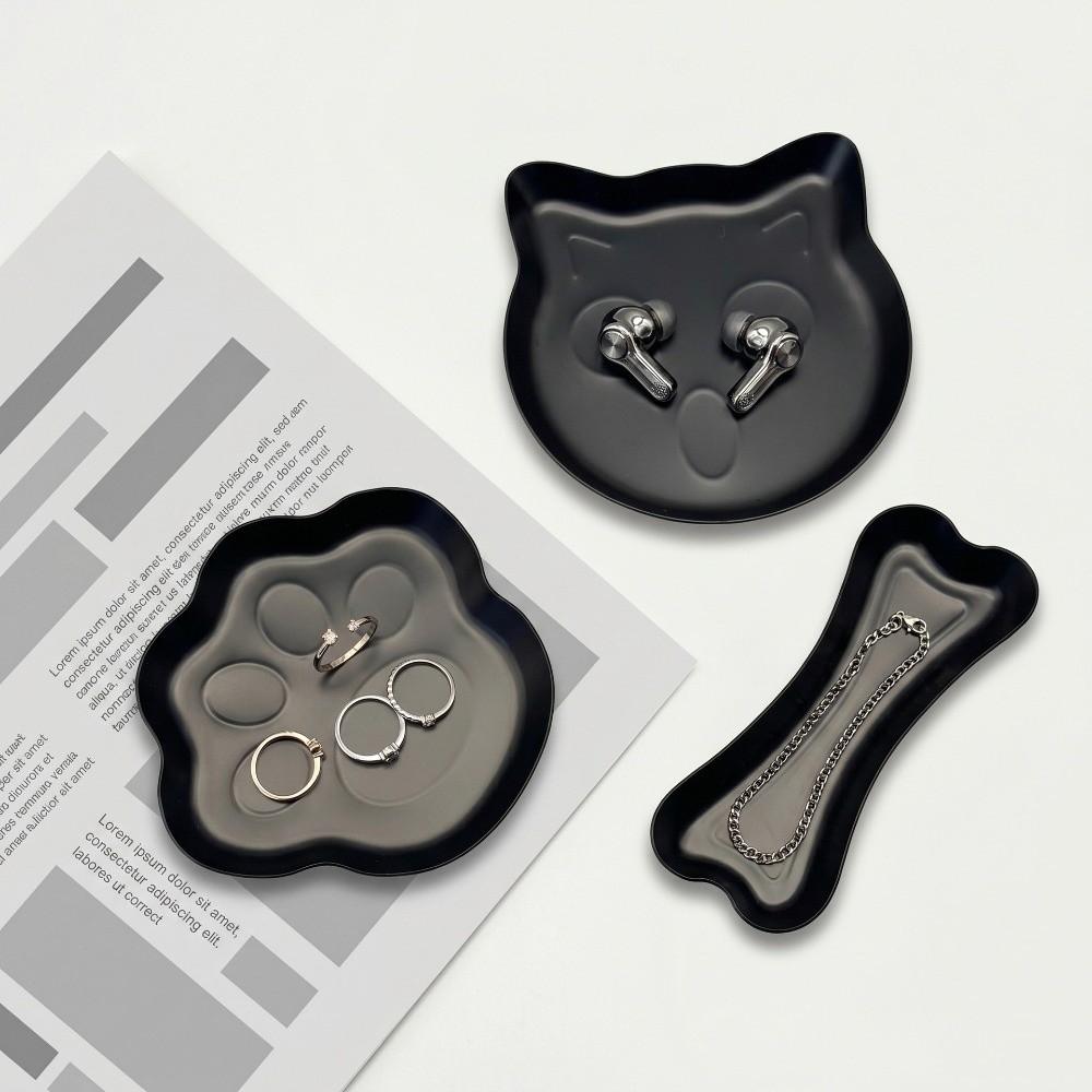 3pcs Earphone Key Organizer Kitten Jewelry Tray Jewelry Storage Plate for Rings and Earrings