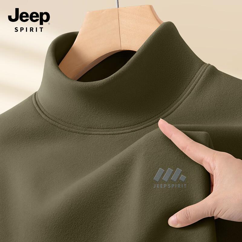 Мужская термофутболка с полувысоким воротником из велюра с длинным рукавом JEEP SPIRIT
