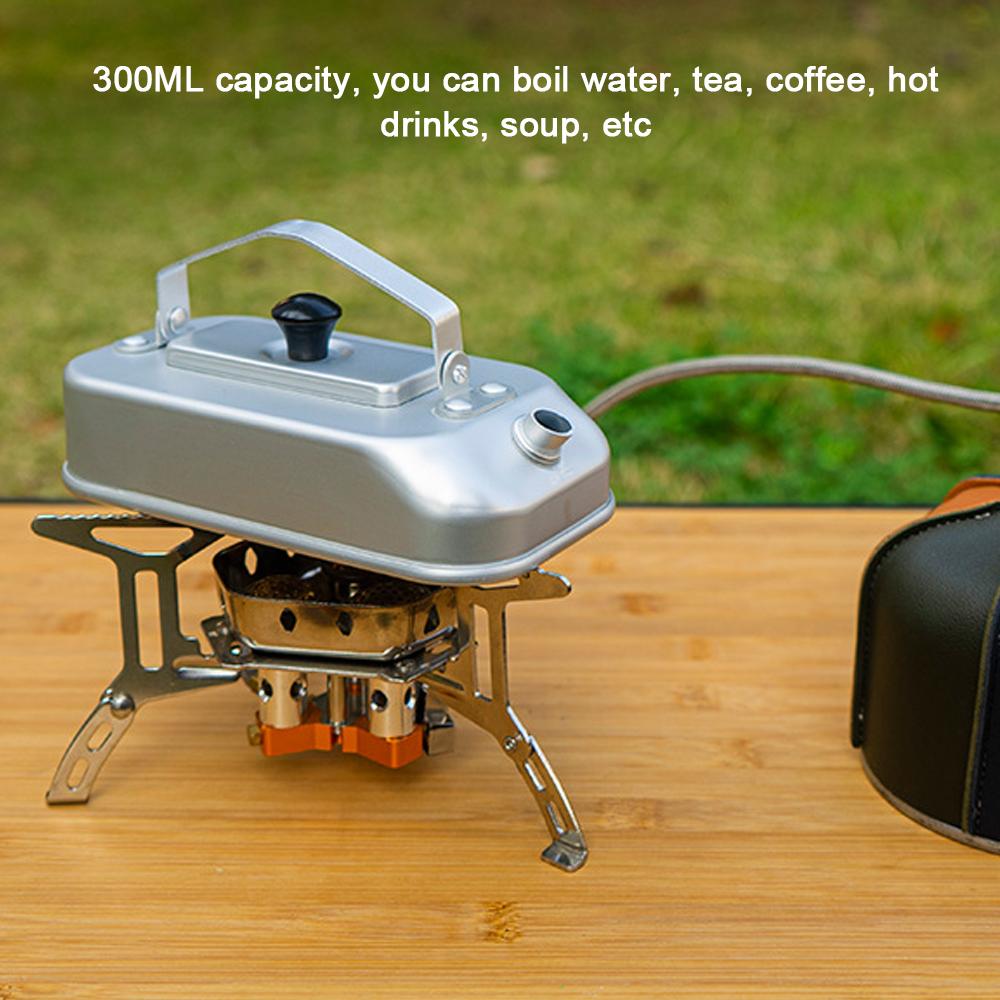 Чайник для кемпинга, портативный алюминиевый чайник, кофейник, сверхлегкий чайник 300 мл с ручкой для кемпинга