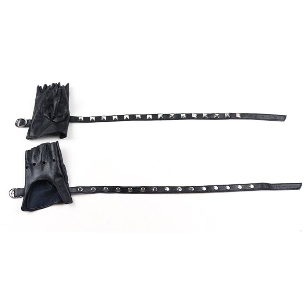 New Rivet Ride Leather Mittens Fingerless Punk Glove Gloves