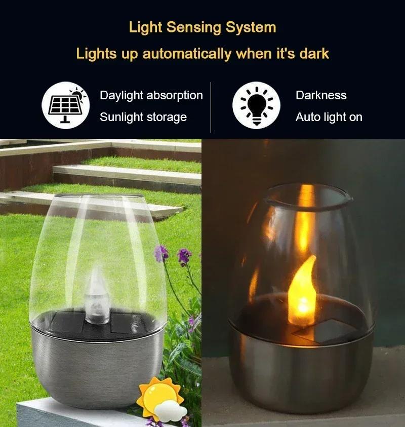 4/1pcs LED Solar Candles Light Flameless Rechargeable Night Light For Party Garden Decor Outdoor Waterproof Solar Candles Lamp