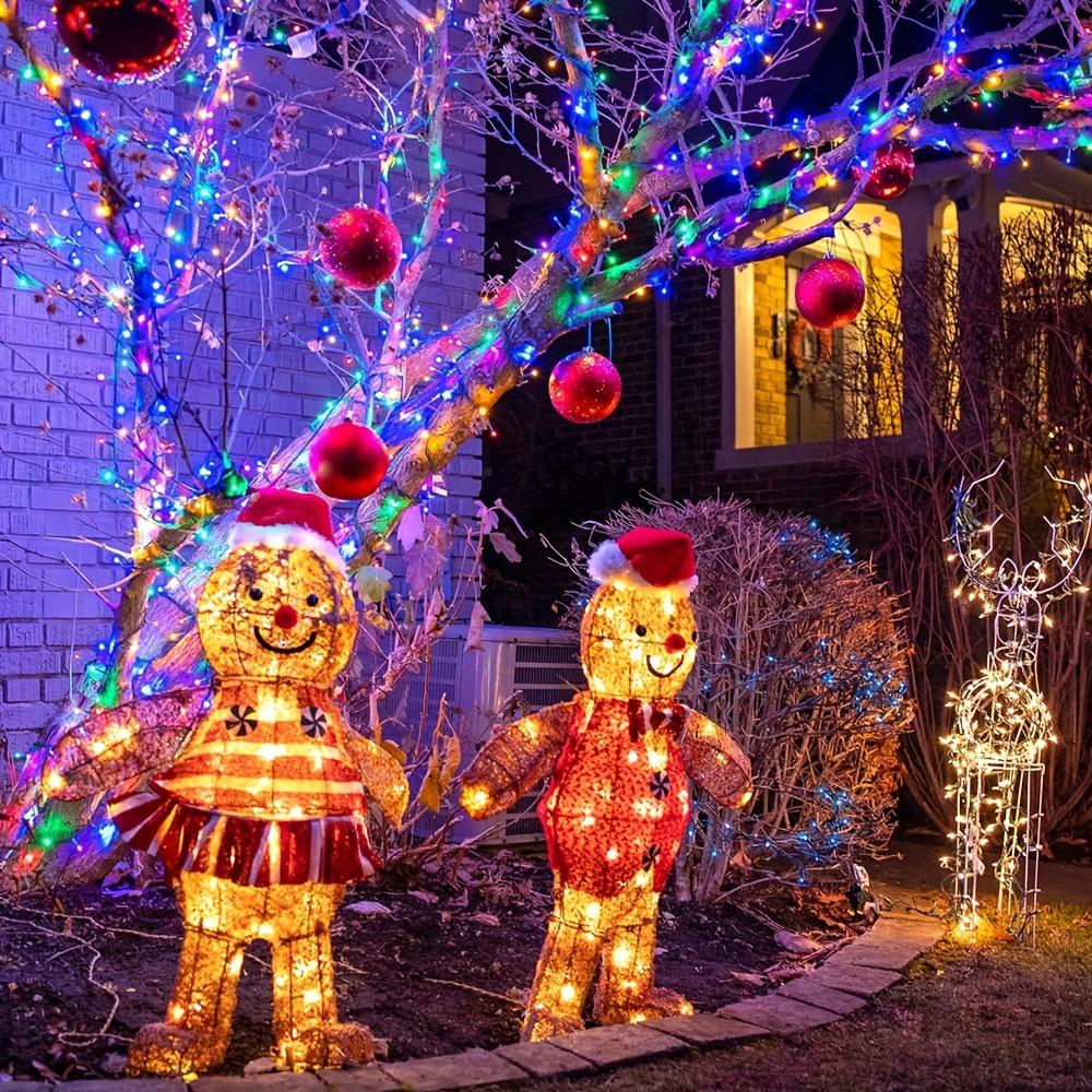 2 комплекта гирлянд на солнечных батареях из 100 светодиодов, водонепроницаемые, энергоэффективные и простые в установке, для украшения сада на рождественскую елку