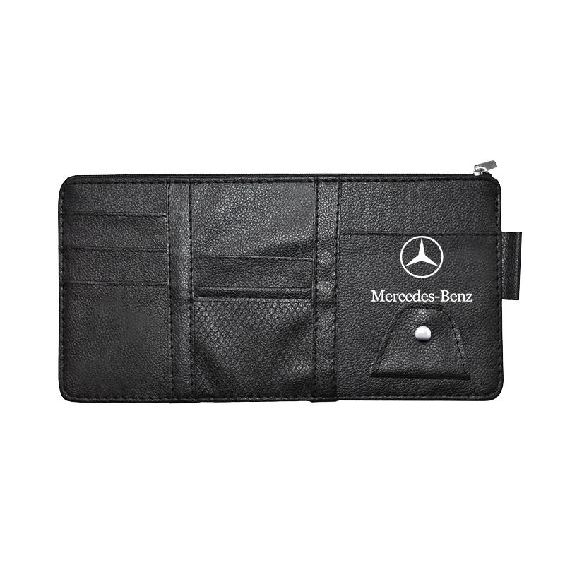 TUON5 Car Sun Visor Point Type Multi-function Storage Bag Car Accessories Stickers For Mercedes Benz AMG W204 W213 W205 W211 W212 W176